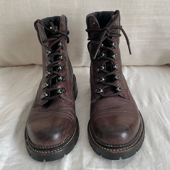 Frye Brown Leather Winter Combat Boot - Picture 2 of 11